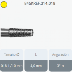 FRESA DIAMANTE TRONCOCONICA BORDE REDONDO GRANO EXTRA FINO 845KREF.314.018 KOMET