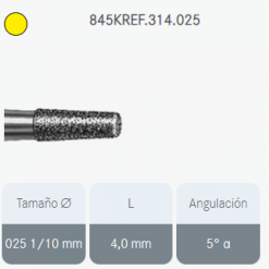 FRESA DIAMANTE A/V TRONCOCONICA BORDE REDONDO GRANO EXTRA FINO 845KREF.314.025 KOMET