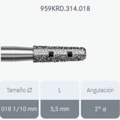 FRESA DIAMANTE A/V TRONCOCONICA BORDE REDONDO GRANO MEDIO 959KRD.314.018 KOMET