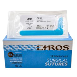 SUTURA SEDA NEGRA 3.0 EHROS 12 UNIDADES