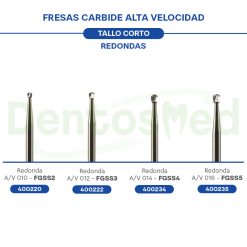 FRESA CARBIDE ALTA VELOCIDAD TALLO CORTO REDONDA KERR