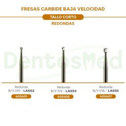 FRESA CARBIDE BAJA VELOCIDAD TALLO CORTO REDONDA KERR
