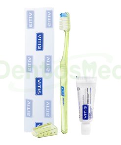CEPILLO VITIS MEDIO + PASTA BLANQUEADORA 15 ML EN CELOFAN